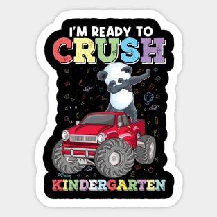 1st day of Kindergarten kids Dabbing Panda Monster Truck Sticker